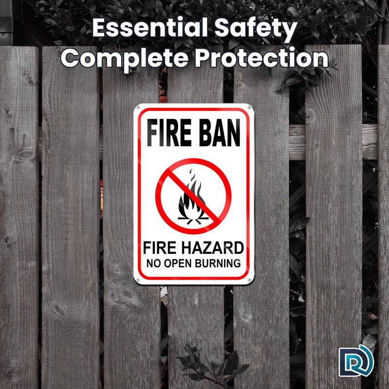 No Campfires Sign, 8x12 Reflective Aluminum Fire Ban No Open