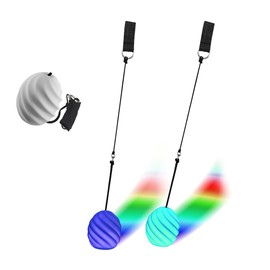 Set of 2 LED Poi Balls Set, 7 Colours and 9 Modes LED POI Juggling Balls Bright with Adjustable Double Loops, Glow Poi Balls for Dance, Light Show, Rave, for Children and Adults