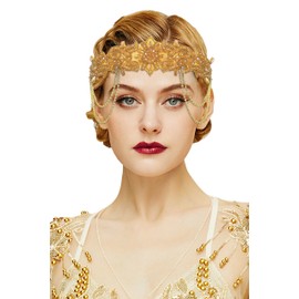 BABEYOND 1920s Flapper Headpiece Roaring 20s Headband Great Gatsby Headband for Women Vintage Hair Accessory