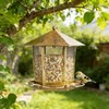 Wild Birds Feeder, Finch Bird Feeder for Outdoors, Metal Hexagonal