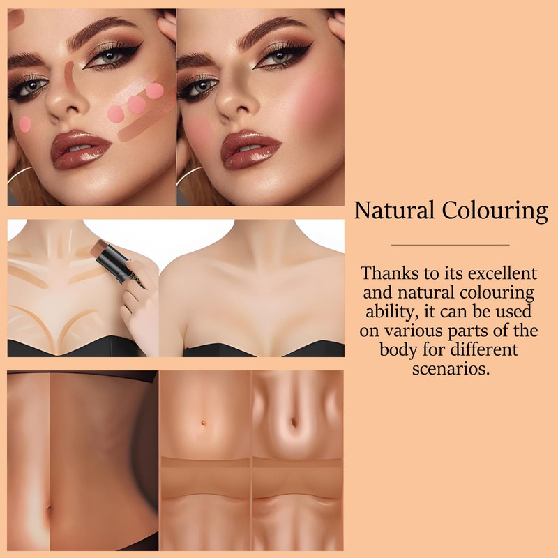 2-in-1 Contour+Highlighter Stick - Bronzer for Face Contours, 24-Hour Waterproof