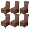 Rakila Set of 6 Jacquard Stretch Chair Covers with Skirt