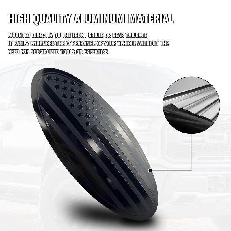 OUESAAS 9.5 Inch F150 Front Grille Rear Tailgate Overlay Emblem