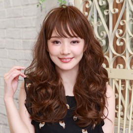 Priscilla A-701 Fluffy Wave Long All Wig, Heat Resistant, TMB Marron Brown