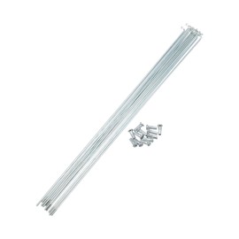 A ABSOPRO 12pcs 14G J Bend Bicycle Galvanized Spokes 290mm 11.42" Cycle Spokes with Brass Nipples Steel Spokes for Mountain Bike MTB Item Replacement