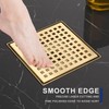6 Inch Square Shower Drain | Brushed Gold Shower Drain