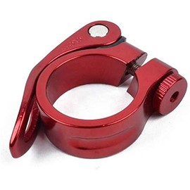 Bicycle Seatpost Clamp, Aluminum Alloy Seat Tube Clip, Bicycle Quick Release Seatpost, Mountain Tube, For Bikes, 1.2 / 1.3 inches (31.8 / 34.9 mm), Red