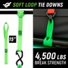 Retractable Ratchet Straps(4 Pack) - 1in x 10ft Self Retracting