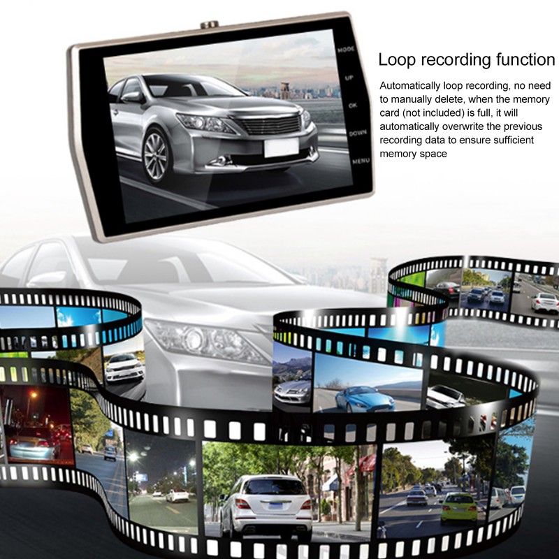 Car Driving Recorder DVR 4in IPS Screen 170° Wide Angle
