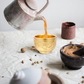 PRETYZOOM Buddhist Water Offering Bowls, 2pcs Brass Holy Water Cup Dragon Chalice Cup Gold Incense Burner Wine Glasses Buddha Worship Utensil