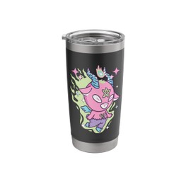 Baphomet Pentagram, Kawaii Goth, Pastel Goth Baphomet Stainless Steel Insulated Tumbler