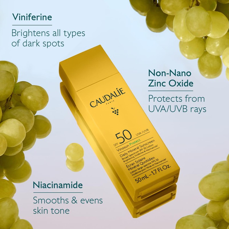 Protector Solar Caudalie Vinosun Daily Mineral Spf50 50 Ml -