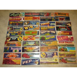 Lot of 40 Old Vintage - CALIFORNIA GRAPE - Crate LABELS - ALL DIFFERENT - Grapes