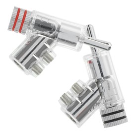 LABRIMP 2pcs Solderless Plated Banana Plugs Right Angle Adapter for Speaker Wire Connections Durable for Sound Systems and Amplifiers
