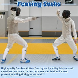 Brand: Glitopper 5 Pairs Fencing Socks for Epee Sabre and Foil White Cotton One Size,