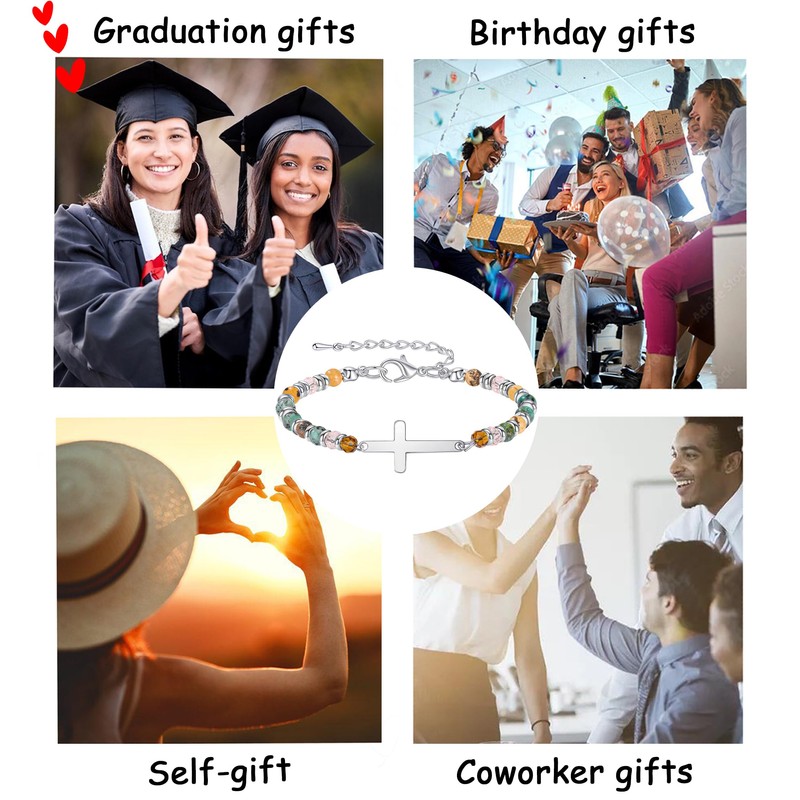 MFTRADING Sister Gifts for Sisters, Christian Cross Bracelet Jewelry Birthday