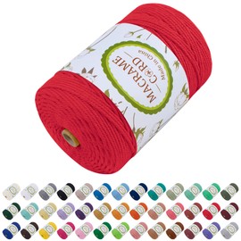 LEREATI Macrame Rope 3mm x 300m, Macrame Yarn Cotton Rope Macrame String Natural Cotton Yarn, For Cotton Rope DIY, Wall Hanging, Dream Catcher, Potted Plant Decoration, Knitting, Bohemia Wedding Arch