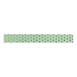 Wrapables Colorful Washi Masking Tape, Metallic Gold Dots on Mint