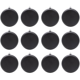 SLEETLY DIY Christmas Ornaments Set for Kids and Adults - DIY Crafts, Painting, Drawing, Stickers, Decals, Large 4 inch, Matte Blank Flat Disc, Stencils Included, Black, Set of 12