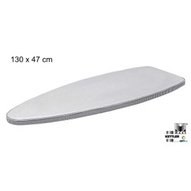 Mabi 902 – Universal Kettler KETTtex Aluminium Ironing Cover 130 x 47 cm – Aluminium Iron Effect – Sewn-in Elastic Band – Well Padded – Dimensions L 126-130 x W 43-47 cm – Also Suitable for Mabi