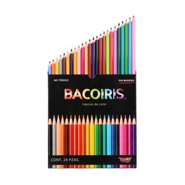 Baco | Bacoiris Lápices de Colores Largos Redondos con Punta 3.3mm - Caja con 24 Colores