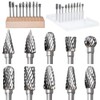 10Pcs 1/8" Shank Carbide Burr Bits Compatible with Dremel w/