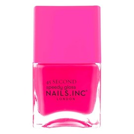 Nails Inc 45 Second Speedy Gloss, Blake, rosa, neón, brillante, sin astillado, larga duración, secado rápido, secado al aire, manicura y pedicura prof