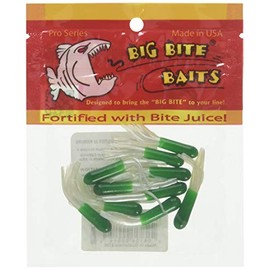 Big Bite Baits 1.5' Crappie Tube/Green/Pearl (10 Pack)