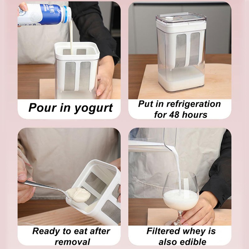 Greek Yoghurt Sieve Whey Separator: Simple Lid Milk Strainer with