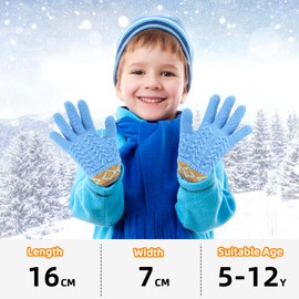TAGVO Winter Magic Gloves Children, 5 Pairs Full Finger Stretch Gloves, Winter Gloves, Thin Fleece Lining for Outdoor Sports, Thermal Children's Gloves, Elastic Knitted Gloves, multicoloured