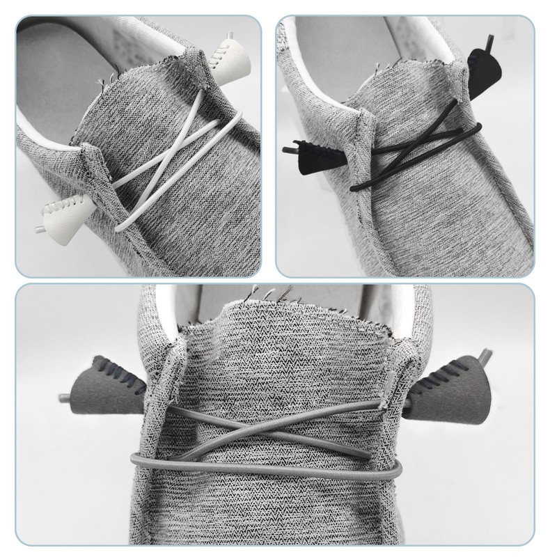 UamGlsob 3 Pairs Elastic Shoe Laces for Shoes, Bungee Stretchy