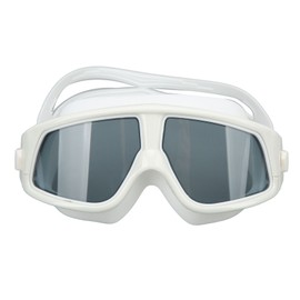 Swimming Goggles Prevent Fog UV Protection Wide View Diving Glasses with Storage Case for Adults White