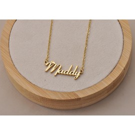 Aoloshow 18k Gold Plated Miley Heart Name Necklace Stainless Steel for Womens Birthday Graduation Jewelry