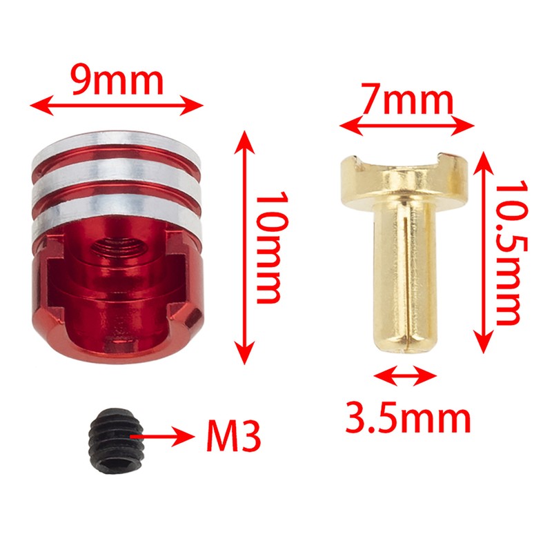 4pcs Battery Heatsink Plug Grips with 3.5mm Brass Bullets for