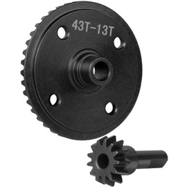 RcarmubWow RC Diff Bevel Gear 43T & Pinion Gear 13T Upgrades Part for Arrm a 1/7 Infraction 6S,Infraction 6S V2,Limitless, 1/8 Typhon 6S, 1/10 Senton 6S,Harden Steel #45 Main Gear 43T & Pinion 13T