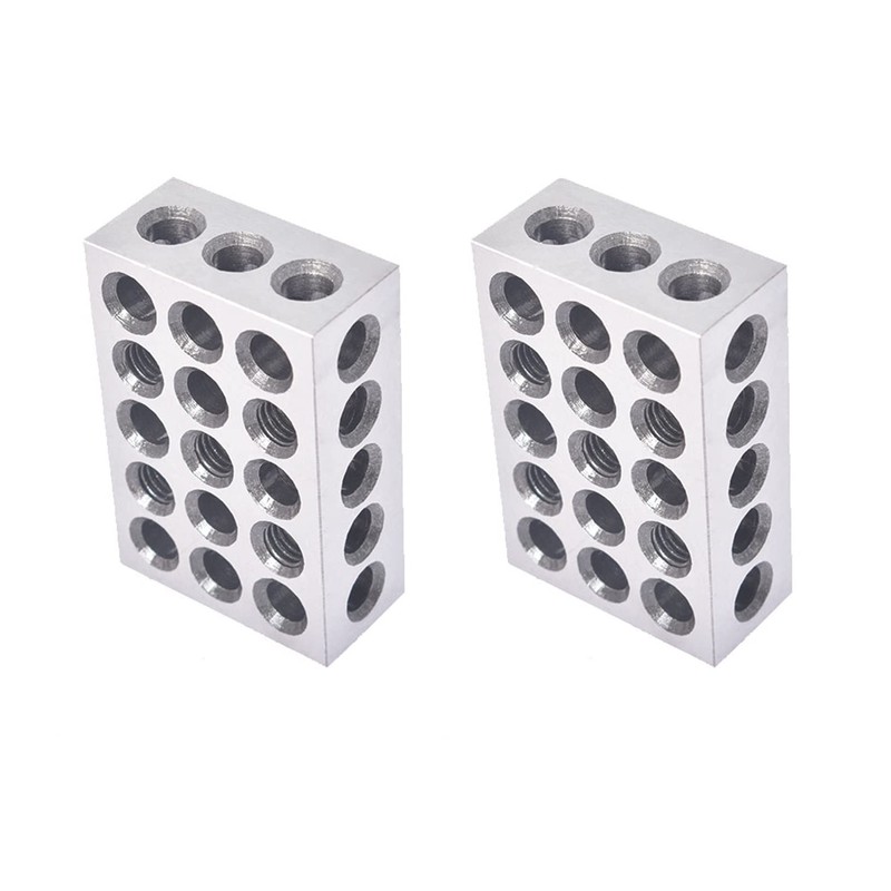 raseparter 1-2-3 Blocks Matched Pair Hardened Steel 23 Holes (1x2x3)