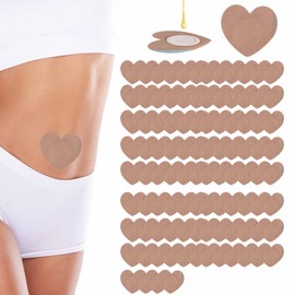 Gosknor 100 Stück Rizinusöl Bauchnabel Pflaster, Selbstklebend Bauchnabelwickel Pads Hochsaugfähig Spunlace Stoffpflaster (Öl Nicht im Lieferumfang Enthalten)