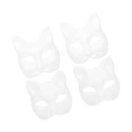 jojofuny 4Pcs DIY Blank Paper Masks for Crafts Unpainted Animal Masks for Hand Painting for Parties Festivals and Creative Projects Designs