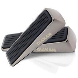 DIAKAM Door Stopper - Heavy Duty Door Stop Wedge - Made of Zinc and Rubber - Suitable for Any Floor & Door - Non-Slip Doorstops for Home & Office Black