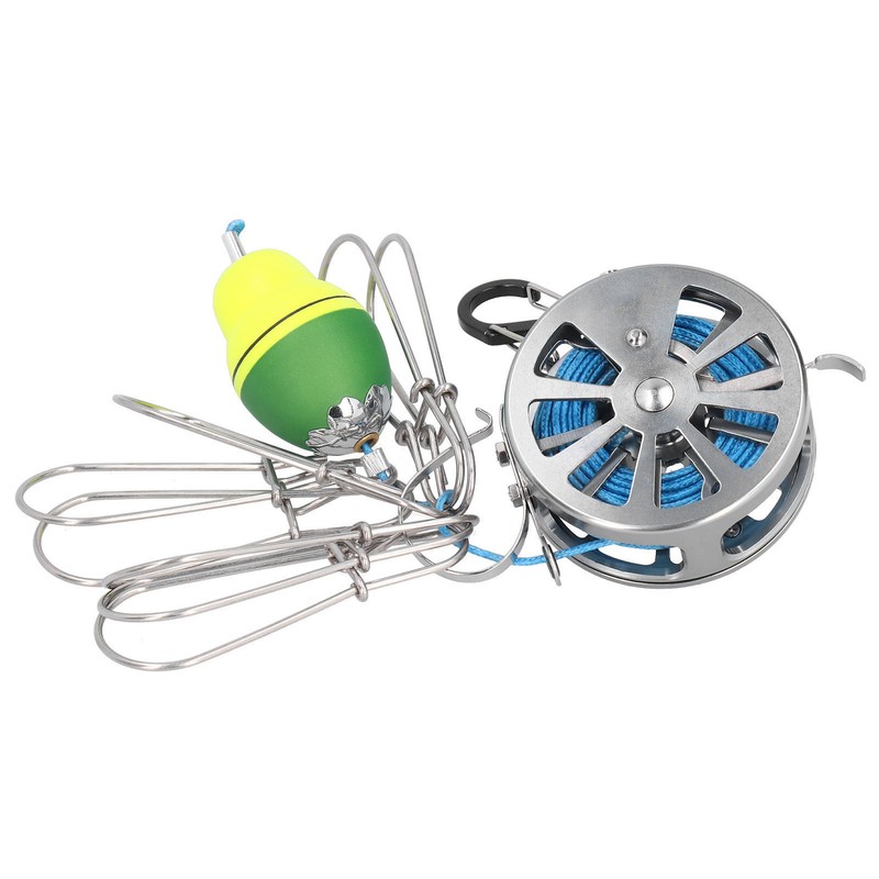 Stretch Fish Lock Raft with Reel Boat Fishing Stainless Steel