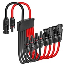 JUZUXI Solar Connectors Cable for 4 Solar Panels,IP68 Waterproof Y Branch Tool-Free Solar Cable Splitter,Parallel 10AWG Adapter for Solar Extension Cable