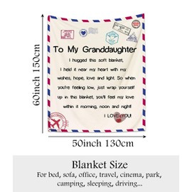 Granddaughter Bed Throw Blankets 130x150cm Granddaughter Gift from Grandma Grandad Granddaughter Blankets And Throws Granddaughter Birthday Gift I Love You Gift (GRANDDAUGHTER-1)