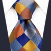 SHLAX&WING Men's Floral Pattern Checkered Necktie, Wedding, Silk Check, 3.5"