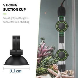 Pawfly Aquarium Heater Suction Cups Suckers with 2.4 cm Clips Black Standard Heating Rod Holders Clamps for Fish Tanks (Not For Airline Tubing), 12 Pack