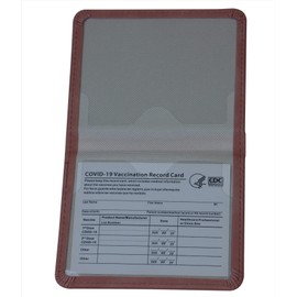 Garfoniex 4 x 3" CDC Vaccine Card Holder Leather Vaccination Card Protector Sleeve Covid Card Cover for Business Travel, Pink