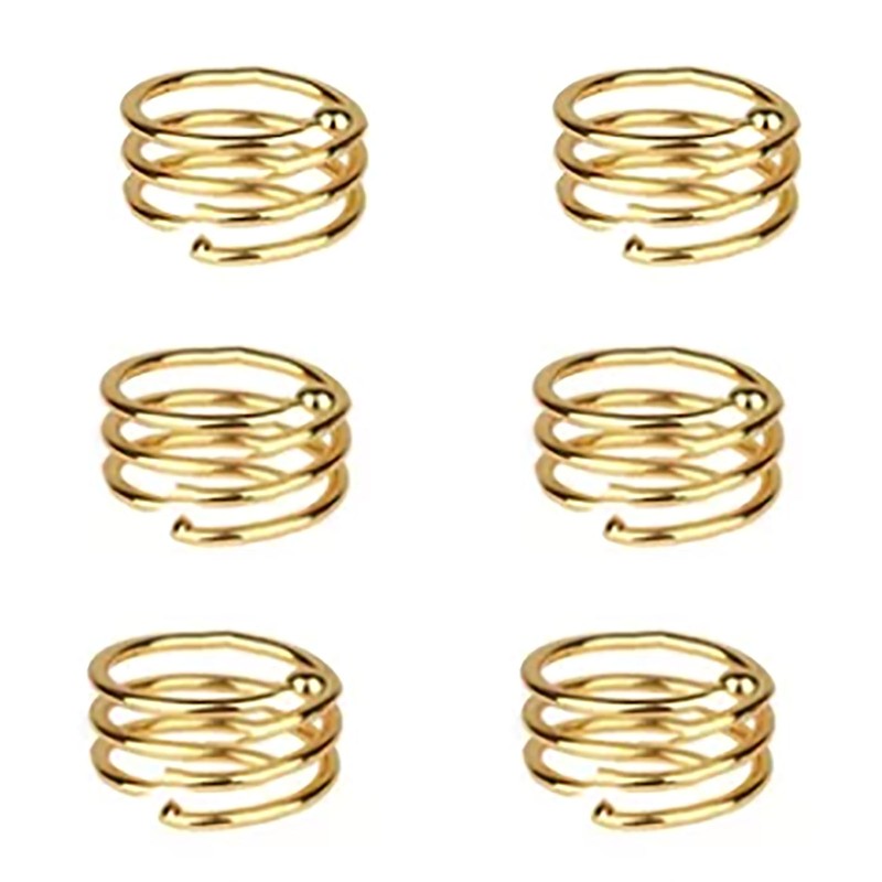 12pcs Napkin Ring Spiral Washable Decorative Metal Napkin Holder Ring