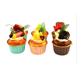 speed mao Lifelike Cute Cupcakes Food Sample Food Model Set of 6