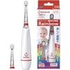 BabySmile Kids Sonic Electric Toothbrush for Ages 0-12 Years (Made in Japan) with Rainbow LED and Smart Timer, 2-Stage Baby and Toddler Toothbrush with 2 Ultra Soft Brush Heads (Red)
