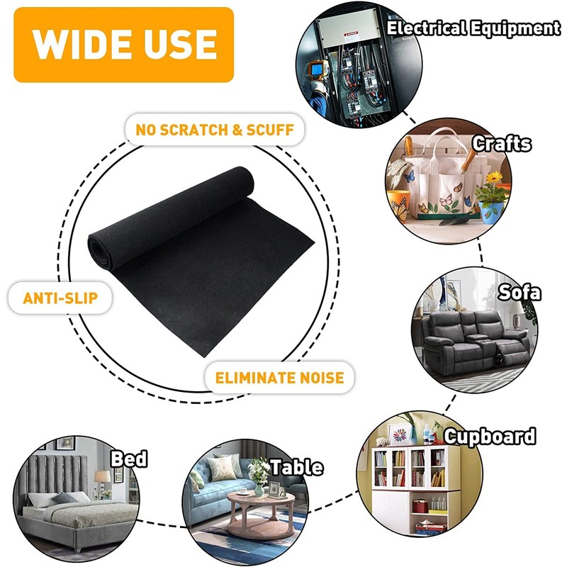 Halero 78"x59" Black Underfelt Carpet for Speaker,Sub Box Carpet Home,