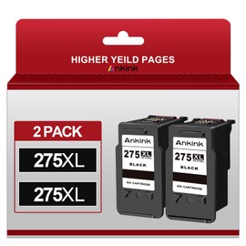 Ankink Remanufactured Ink Cartridge Replacement for Canon 275XL PG-275 PG275 PGI275 XL (Black, 2-Pack) use with TS3522 TR4720 TR4700 TR4722 TS3500 TS3520 Printer BK